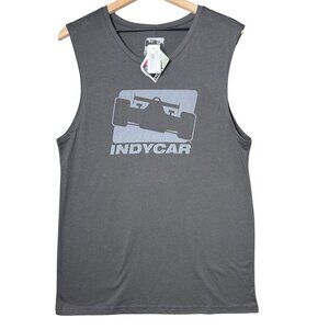 IndyCar Women’s Sleeveless Gray Graphic Print Muscle Tank Top Lightweight size M